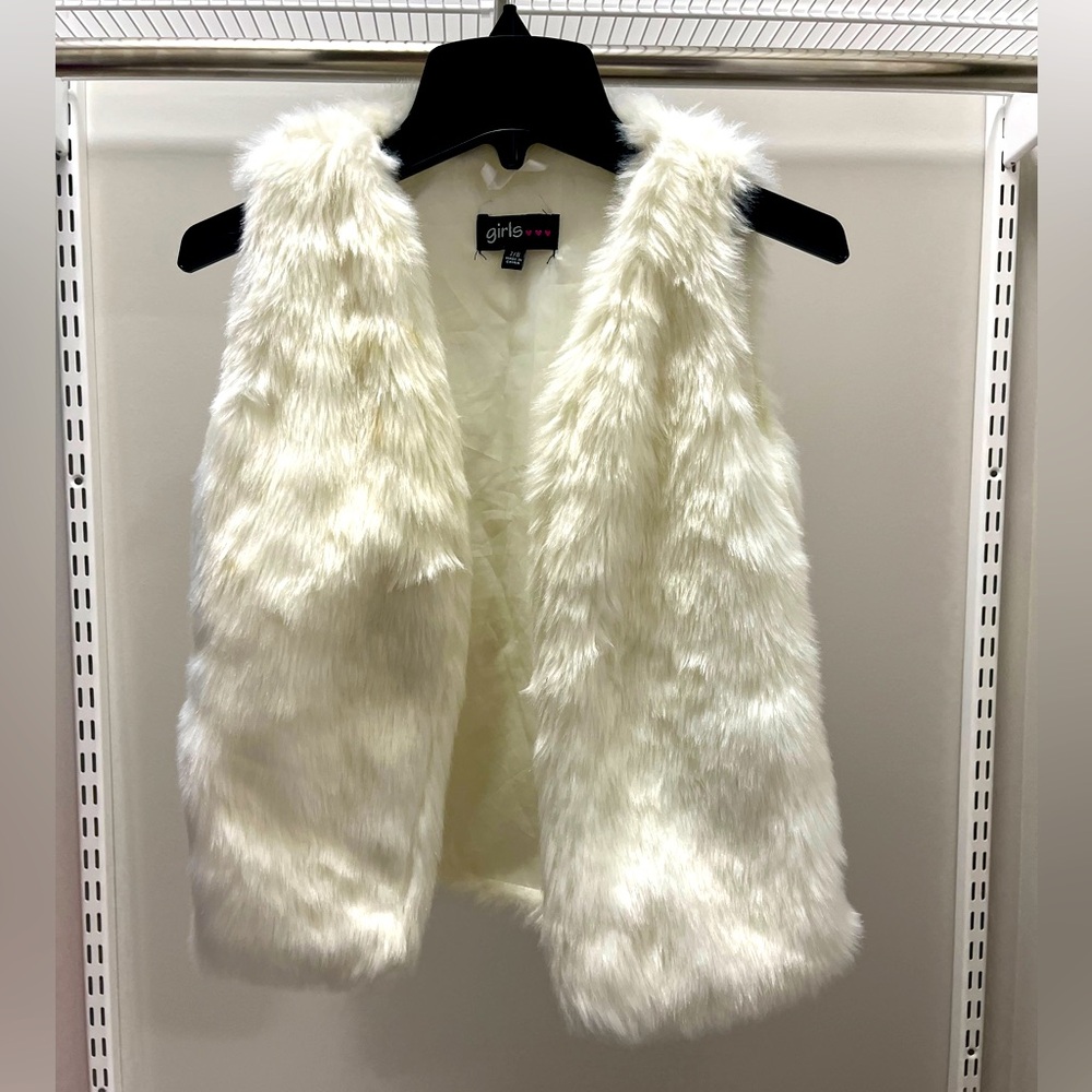 Girls Faux Fur Vest, Size 7/8